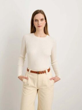 Alex mill ribbed crewneck sweater size XS in ivory wool cotton blend